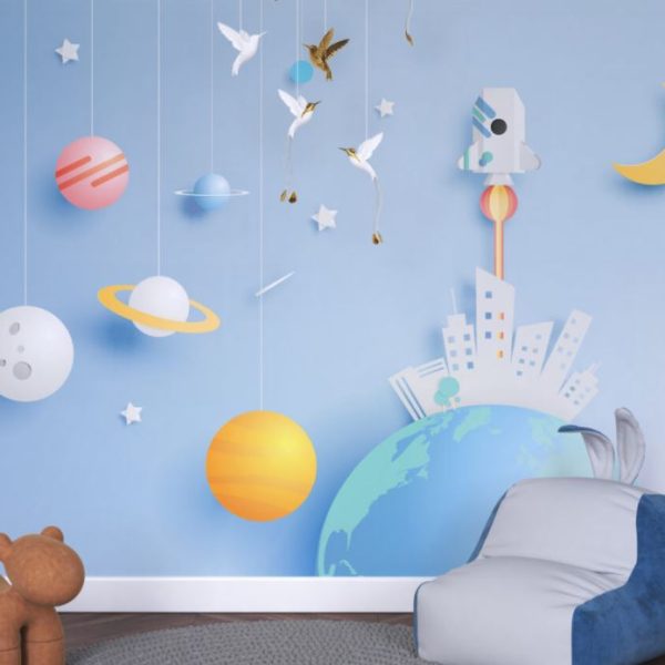 Planet 3D Wallpaper for Nursery Wall Mural