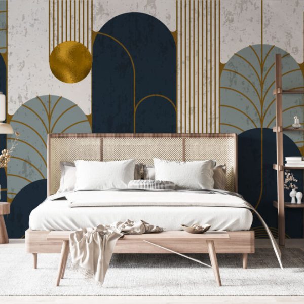 Geometric Gold Modern Wall Mural