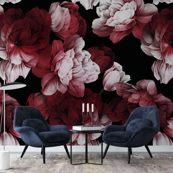 Pink and Red Roses Wall Mural Wallpaper