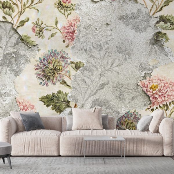 Soft Flowers Spilled Look Wall Mural