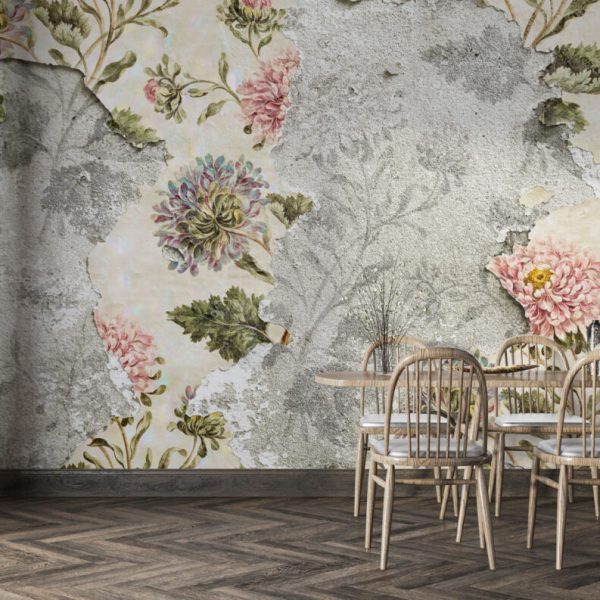 Soft Flowers Spilled Look Wall Mural