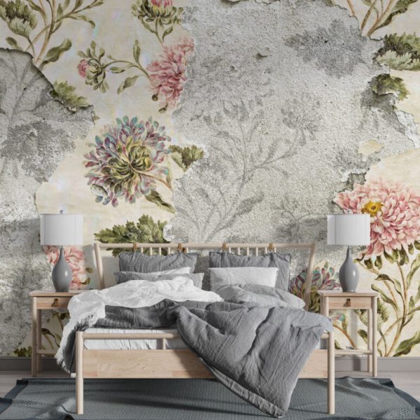 Soft Flowers Spilled Look Wall Mural