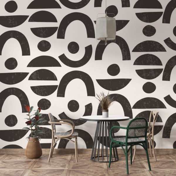 Modern Black Patterns Wall Mural