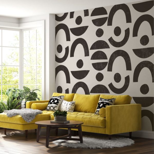 Modern Black Patterns Wall Mural