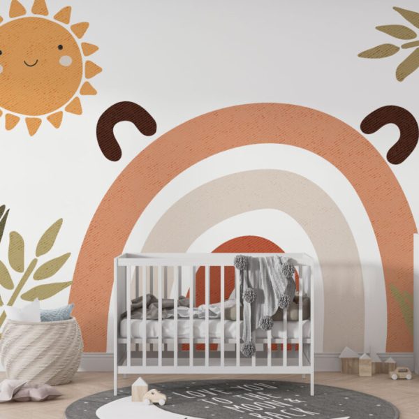 Rainbow Cute Sun Pastel Tones Wall Mural