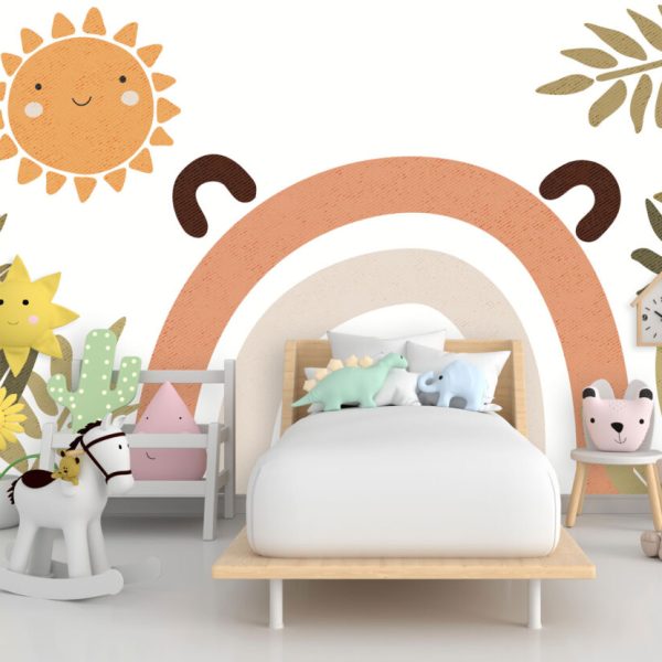 Rainbow Cute Sun Pastel Tones Wall Mural