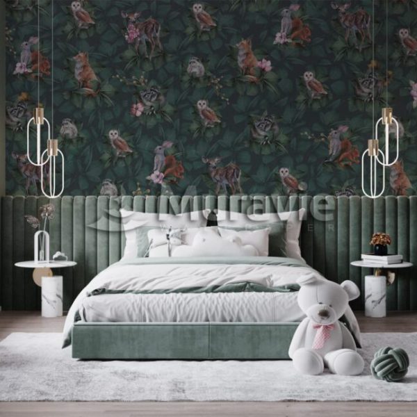 Kids Forest And Animals Wallpaper , Nursery Animals Mural