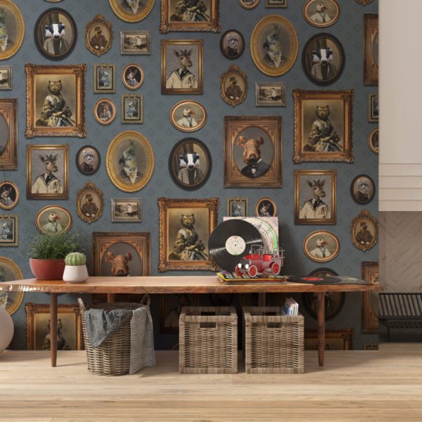 Animals in Frames Art Deco Wall Mural