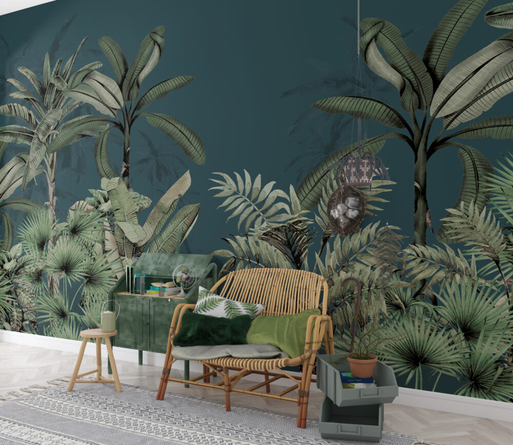 Jungle Scenery Wallpaper, Tropical Palm Tree Wall Mural
