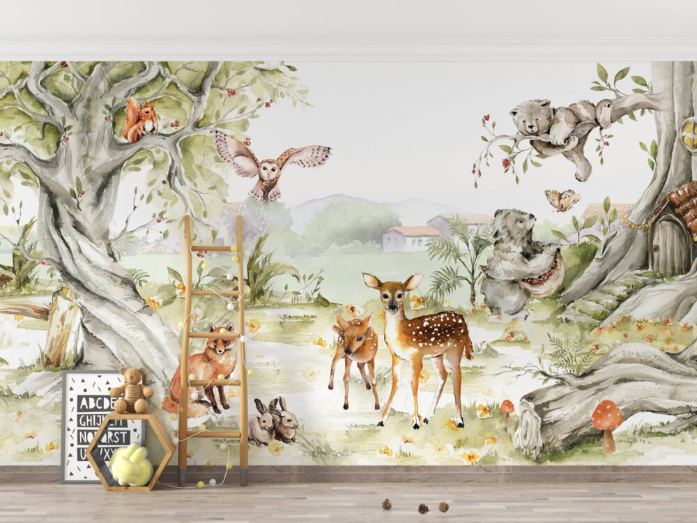 Forest Animal Wallpaper Mural | Animal Wallpaper UK