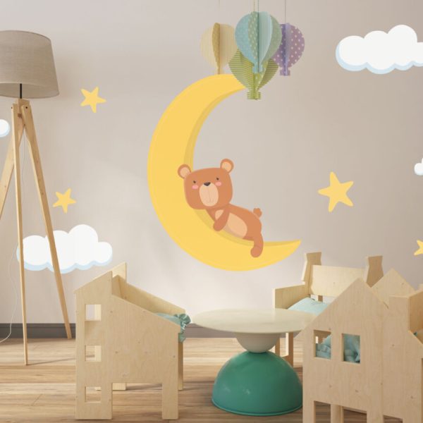 Wall Decal Bear Sleeping On The Moon