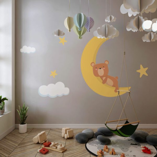 Wall Decal Bear Sleeping On The Moon