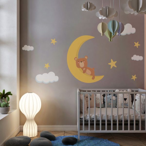 Wall Decal Bear Sleeping On The Moon