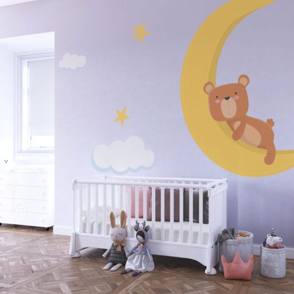 Wall Decal Bear Sleeping On The Moon