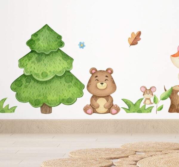 Wall Decal Cute Animals In The Garden Sticker