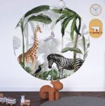 Wall Decal Round Safari Sticker For Nursery