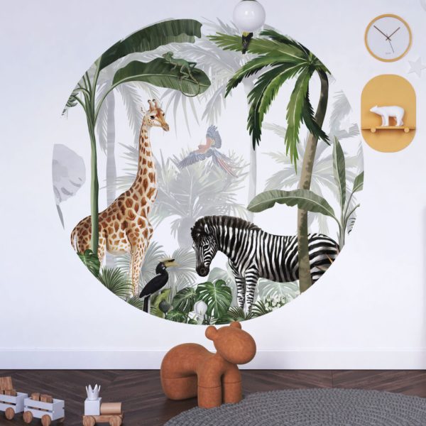 Wall Decal Round Safari Sticker For Nursery