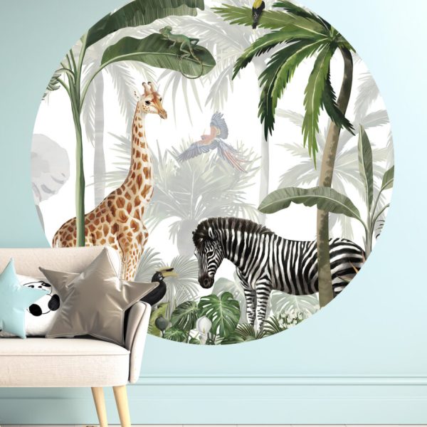 Wall Decal Round Safari Sticker For Nursery