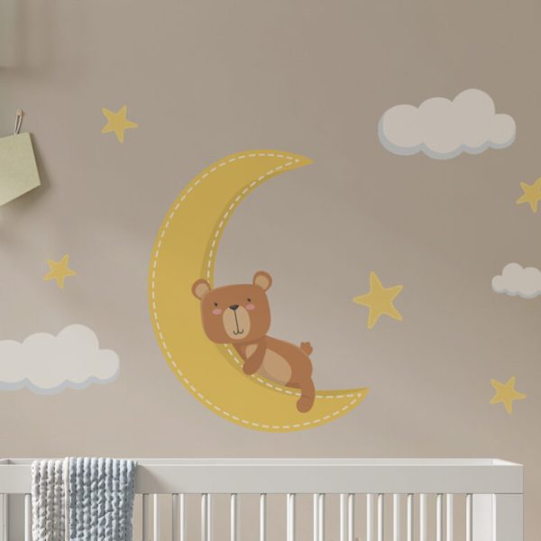 Wall Decal Bear Sleeping On The Moon