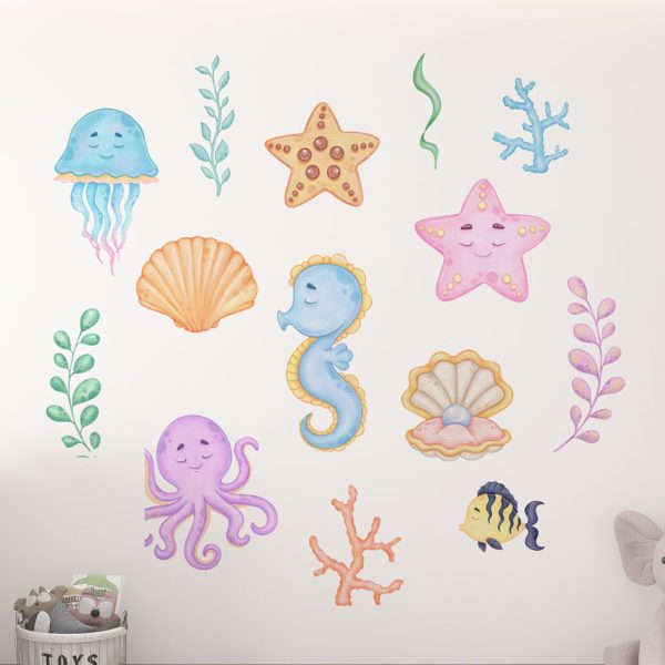 Wall Decal Children'S Room Cute Animals In The Sea