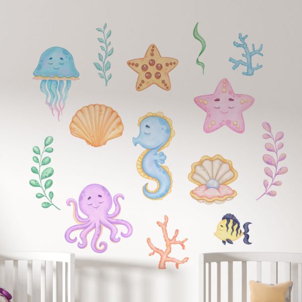 Wall Decal Children'S Room Cute Animals In The Sea