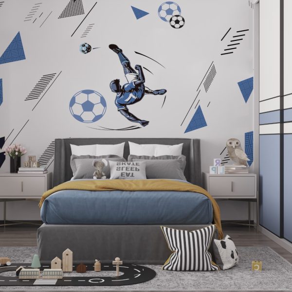 Football Themed Kids Room Removable Wallpaper 