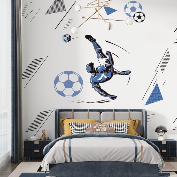 Football Themed Kids Room Removable Wallpaper 