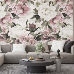 Large Patterned Rose Petal 3D Wallpaper