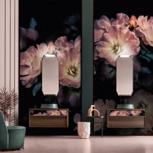 Dark Daisy Flower Patterned 3D Wallpaper