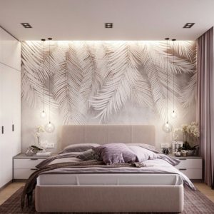 White Leaves Hanging from Above 3D Wallpaper