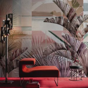 Large Leaf Tropical Patterned 3D Wallpaper