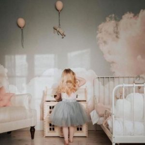 Soft Colored Clouds 3D Wallpaper for Kids Room