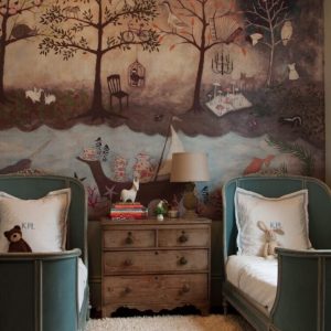 Kids Room Forest Tree 3D Wallpaper