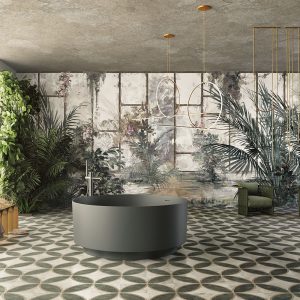 Tempered Tropical Patterned 3D Wallpaper