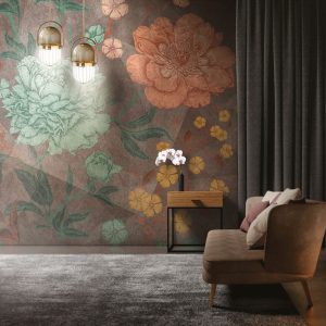 Large Patterned Rose Flower 3D Wallpaper