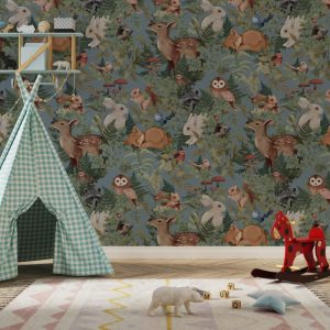 Light Colored Jimmy Cricket Patterned Wallpaper