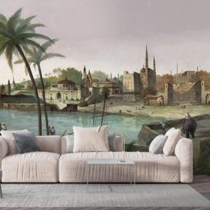 Village by the Lake Tropical 3D Wallpaper
