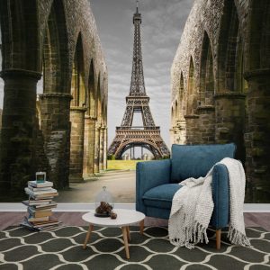 View of the Eiffel Tower from Historical Columns Wallpaper