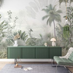 Soft Tropical Leaves and Trees Wallpaper