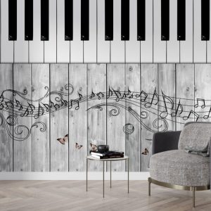 Piano Key Pattern 3D Wallpaper