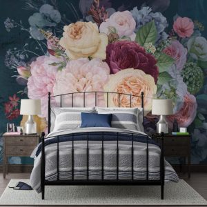 Large Yellow Rose Patterned 3D Wallpaper
