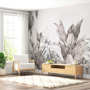 Tropical Forest Sepia-Toned Wallpaper