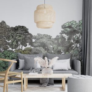 Dense Tree Patterned 3D Wallpaper