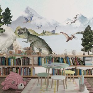 Dinosaurs by the Lake Wallpaper