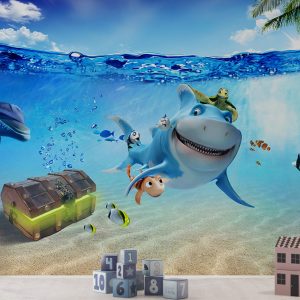 Cute Fish Pupi Treasure Hunt Wallpaper