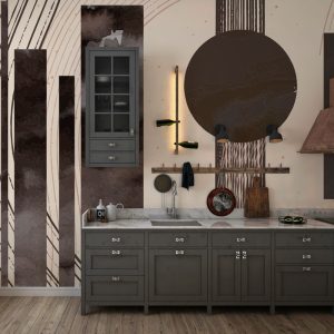 Grungy Geometric Patterns in Coffee Tones Wallpaper