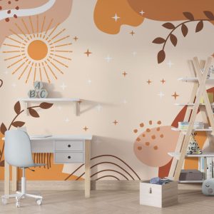 Boho Sky and Rainbow Youth Room Wall Wallpaper