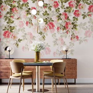 Pink Roses Hanging from Above Wallpaper