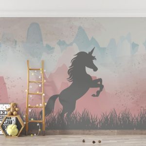 Prancing Unicorn Pattern Wallpaper