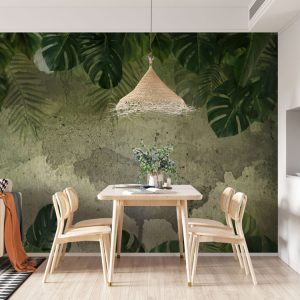 Tropical Leaf Watercolor Effect 3D Wallpaper